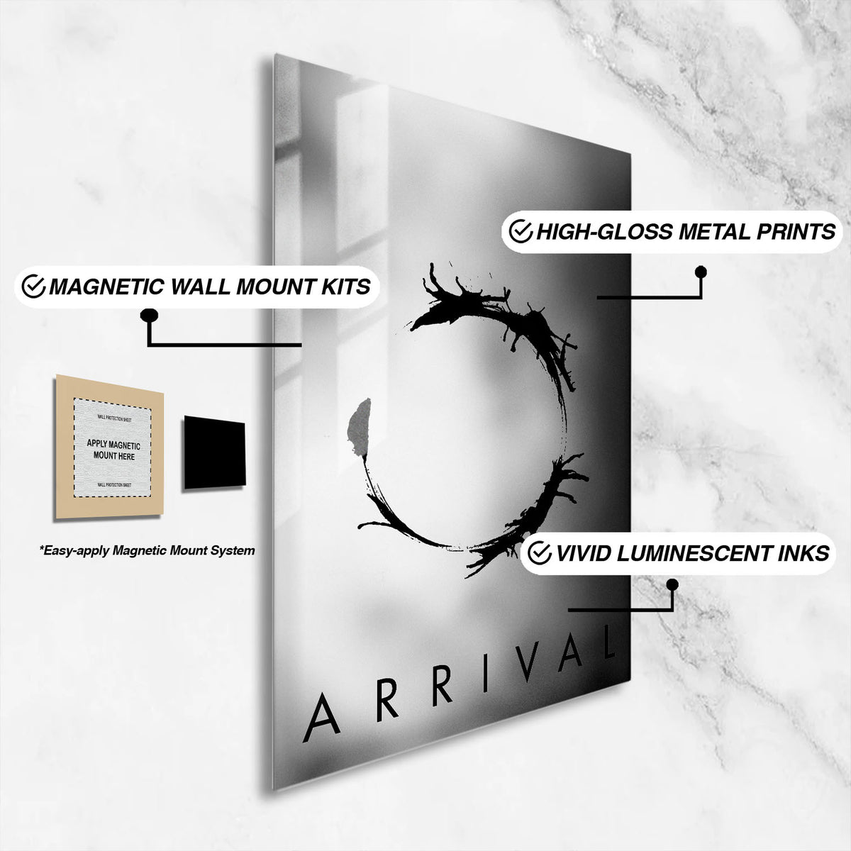 Flex Designs Metal Poster Arrival Minimalist 16 x 24" Home Goods - Movie 2016 Movie Metal Poster