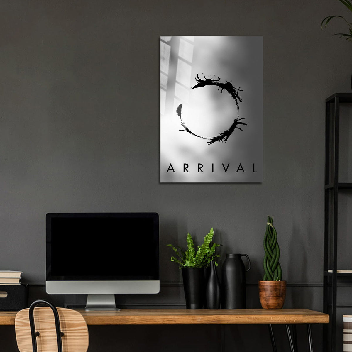 Flex Designs Metal Poster Arrival Minimalist 24 x 36" Home Goods - Movie 2016 Movie Metal Poster