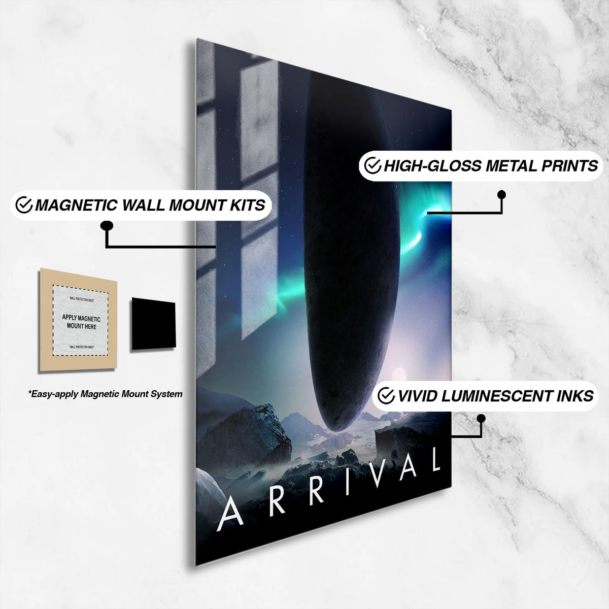 Flex Designs Metal Poster Arrival Theatrical 16 x 24" Home Goods - Movie 2016 Movie Metal Poster