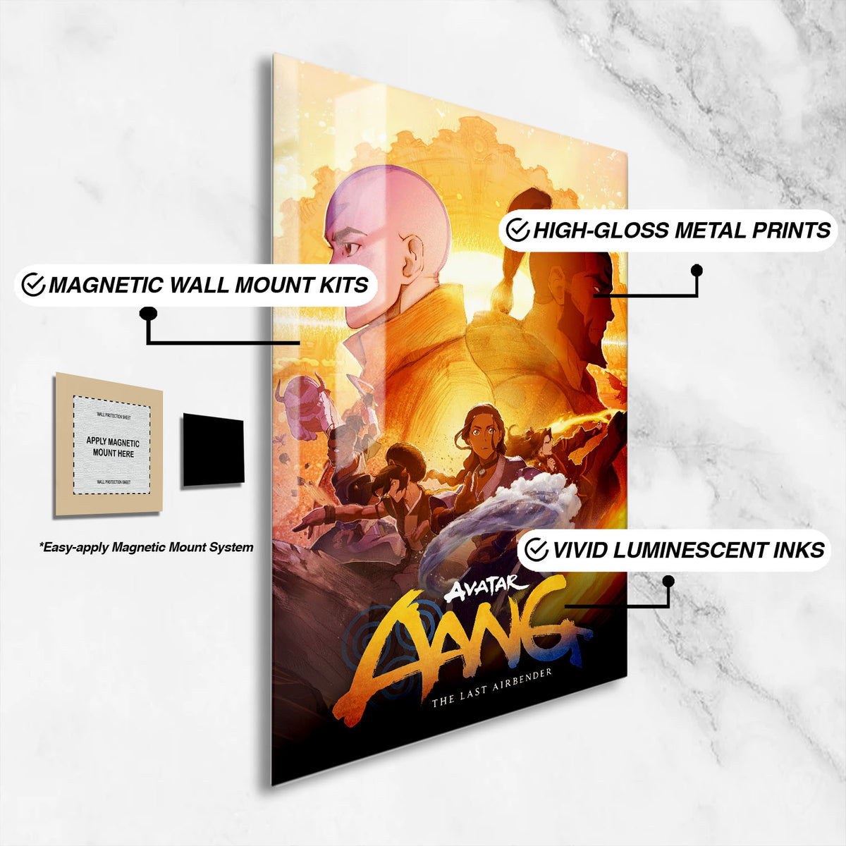 Flex Designs Metal Poster Avatar Aang The Last Airbender Cartoon 16 x 24" Home Goods - TV Show 2026 TV Show Metal Poster