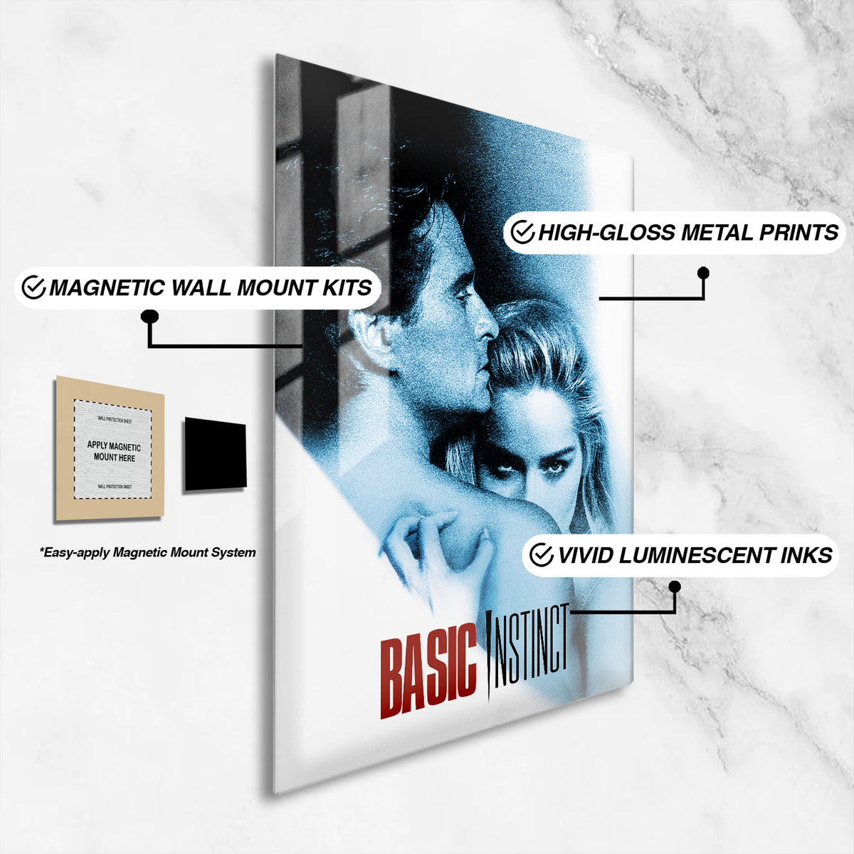 Flex Designs Metal Poster Basic Instinct 16 x 24" Home Goods - Movie 1992 Movie Metal Poster