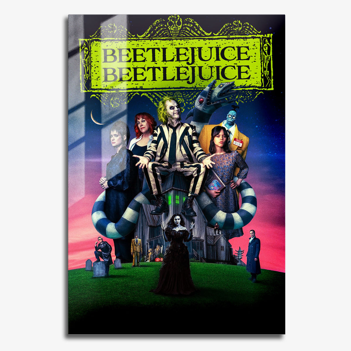 Flex Designs Metal Poster Beetlejuice Beetlejuice 11 x 17" Home Goods - Movie 2024 Movie Metal Poster