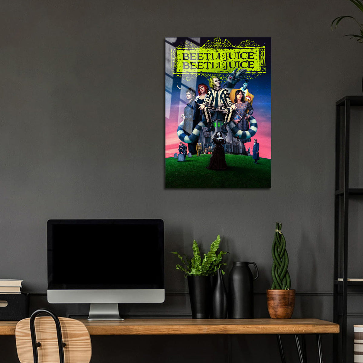 Flex Designs Metal Poster Beetlejuice Beetlejuice 24 x 36" Home Goods - Movie 2024 Movie Metal Poster