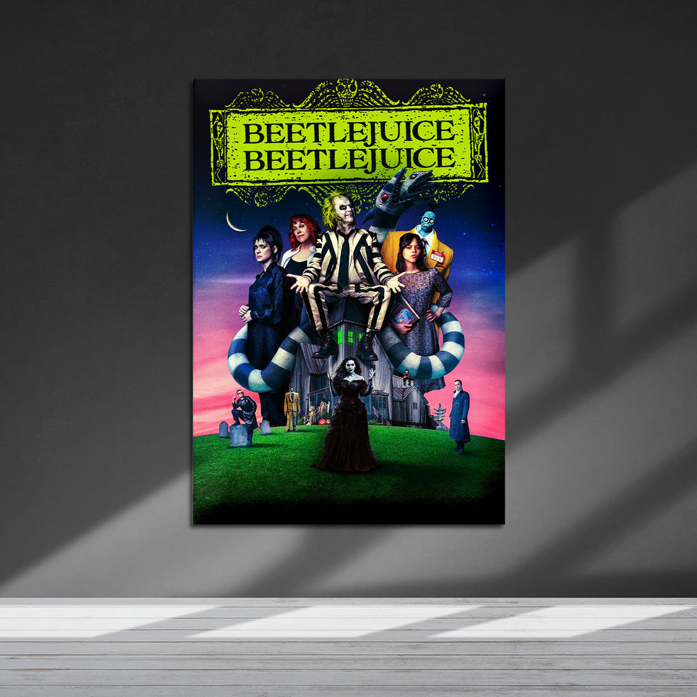 Flex Designs Metal Poster Beetlejuice Beetlejuice 5 x 7" Home Goods - Movie 2024 Movie Metal Poster