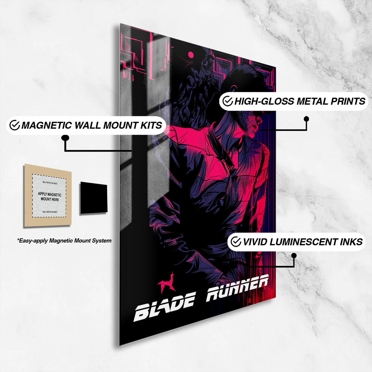 Flex Designs Metal Poster Blade Runner Sketch 16 x 24" Home Goods - Movie 1982 Movie Metal Poster