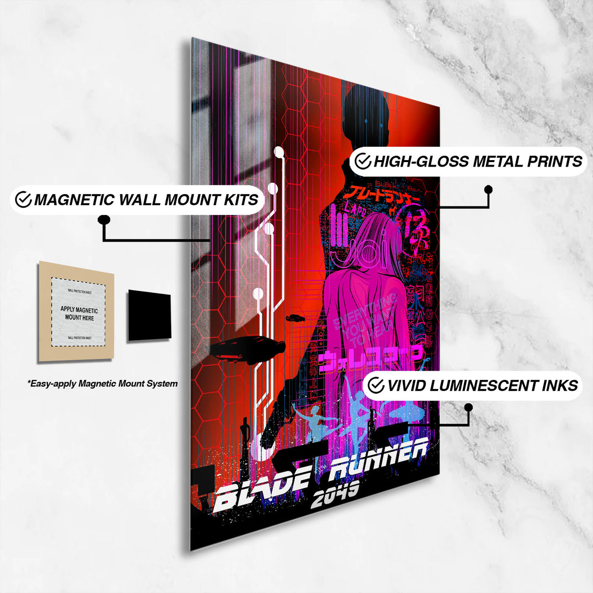 Flex Designs Metal Poster Blade Runner 2049 Sketch 16 x 24" Home Goods - Movie 2017 Movie Metal Poster