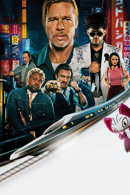 Flex Designs Metal Poster Bullet Train Sketch 11 x 17" Home Goods - Movie 2022 Movie Metal Poster