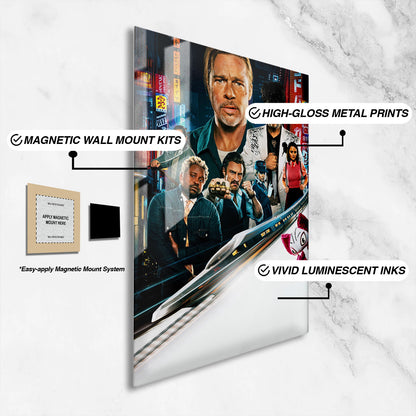 Flex Designs Metal Poster Bullet Train Sketch 16 x 24" Home Goods - Movie 2022 Movie Metal Poster