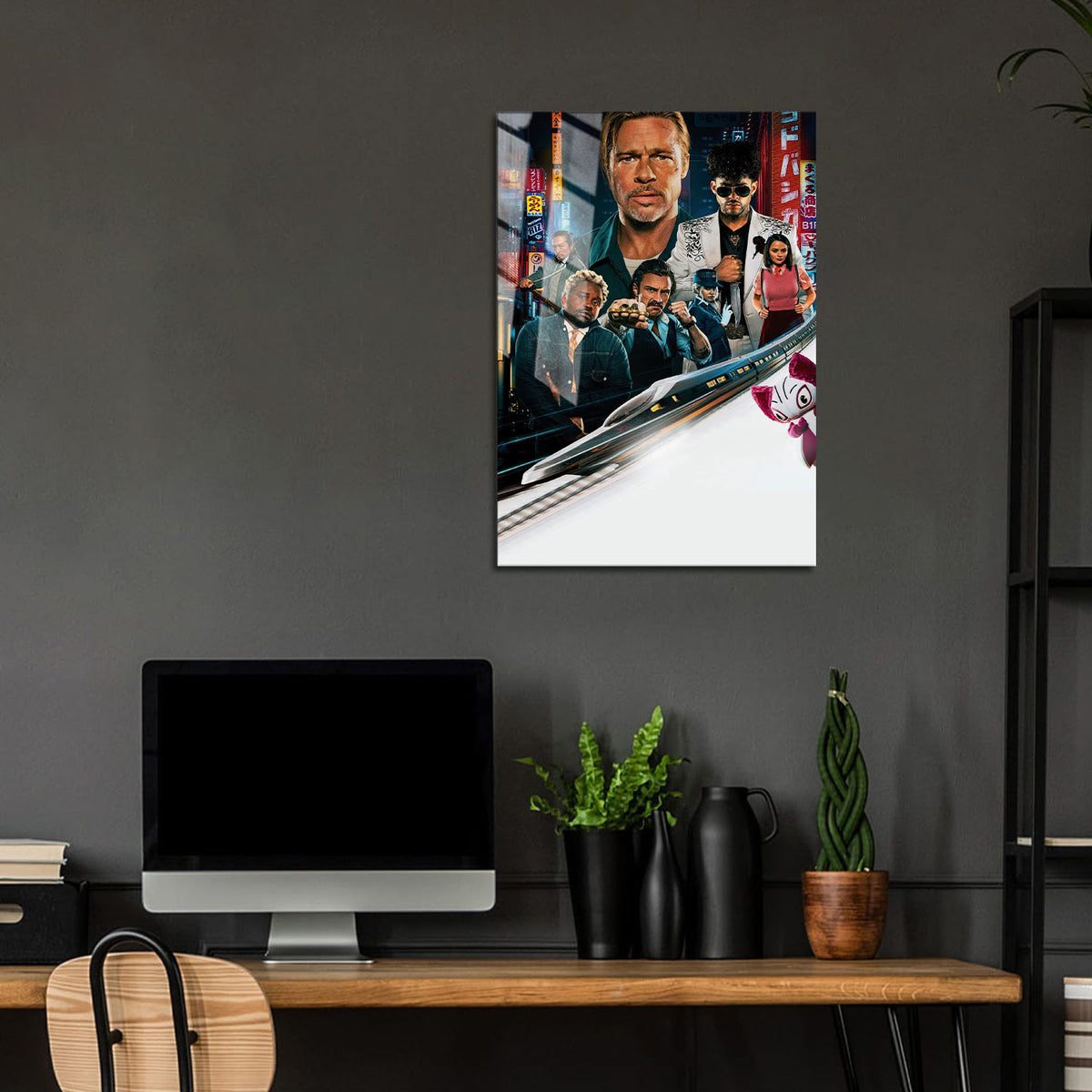 Flex Designs Metal Poster Bullet Train Sketch 24 x 36" Home Goods - Movie 2022 Movie Metal Poster