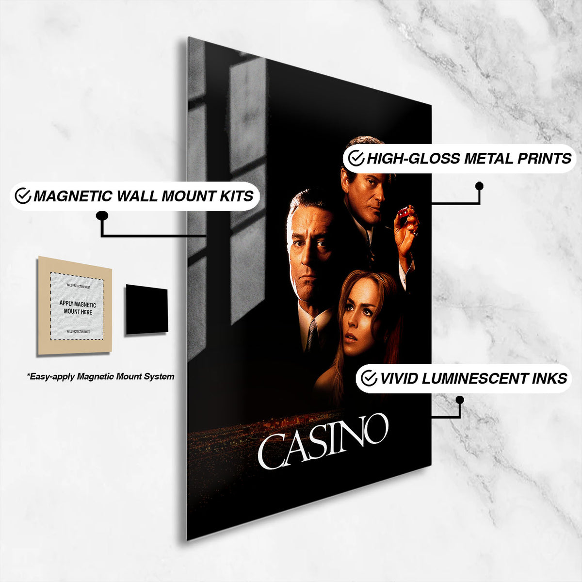 Flex Designs Metal Poster Casino 16 x 24" Home Goods - Movie 1995 Movie Metal Poster