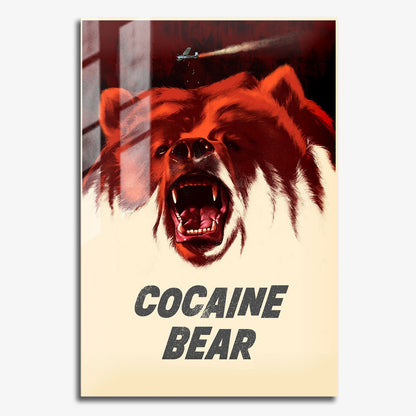 Flex Designs Metal Poster Cocaine Bear 11 x 17" Home Goods - Movie 2023 Movie Metal Poster