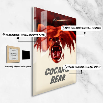 Flex Designs Metal Poster Cocaine Bear 16 x 24" Home Goods - Movie 2023 Movie Metal Poster