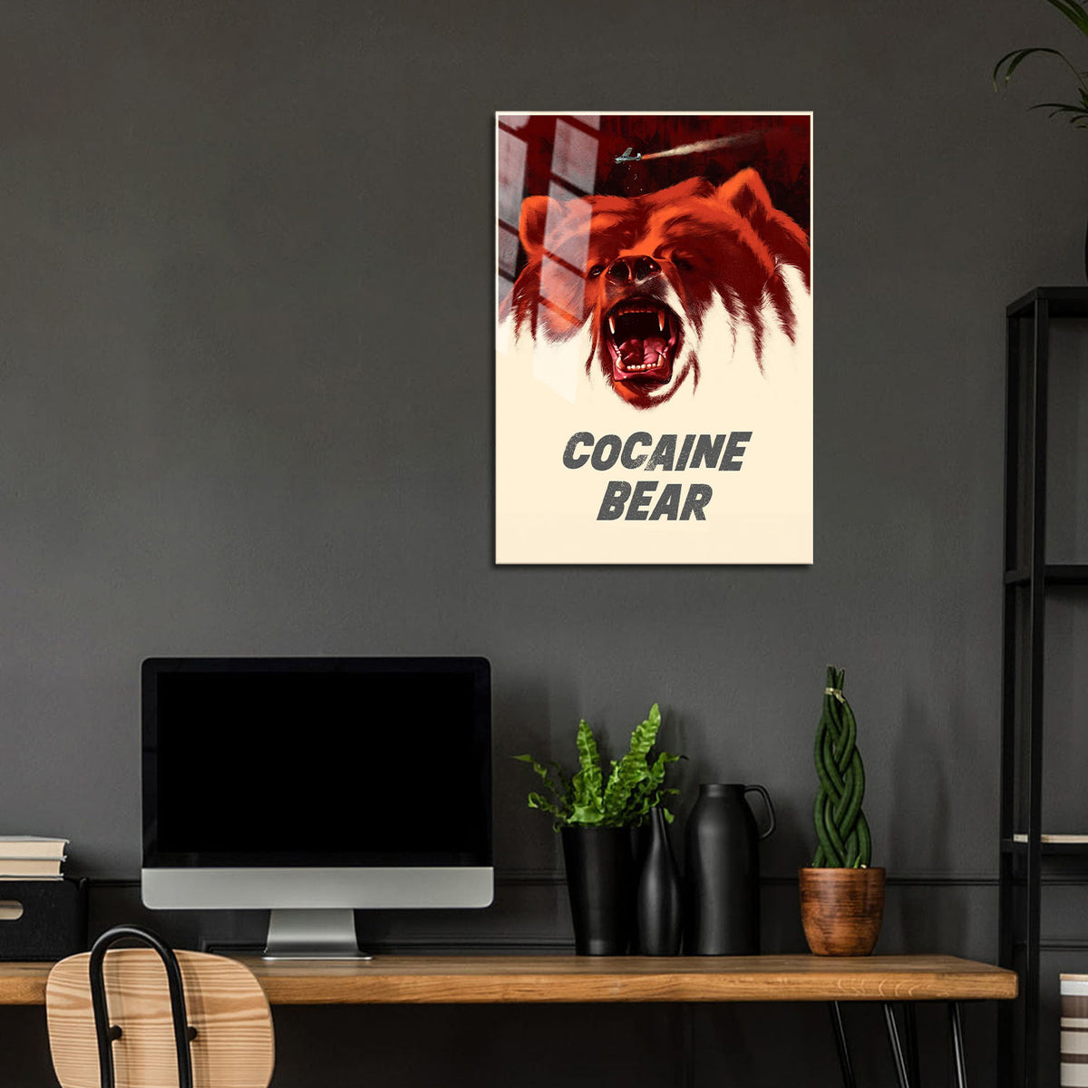 Flex Designs Metal Poster Cocaine Bear 24 x 36" Home Goods - Movie 2023 Movie Metal Poster