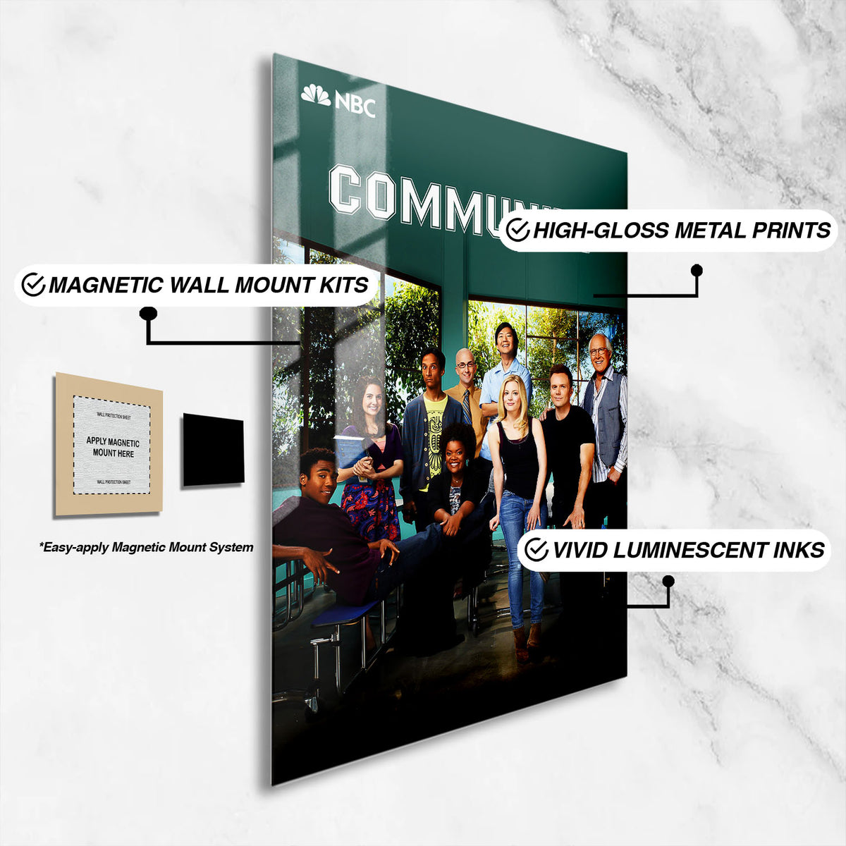 Flex Designs Metal Poster Community 16 x 24" Home Goods - TV Show 2009 TV Show Metal Poster