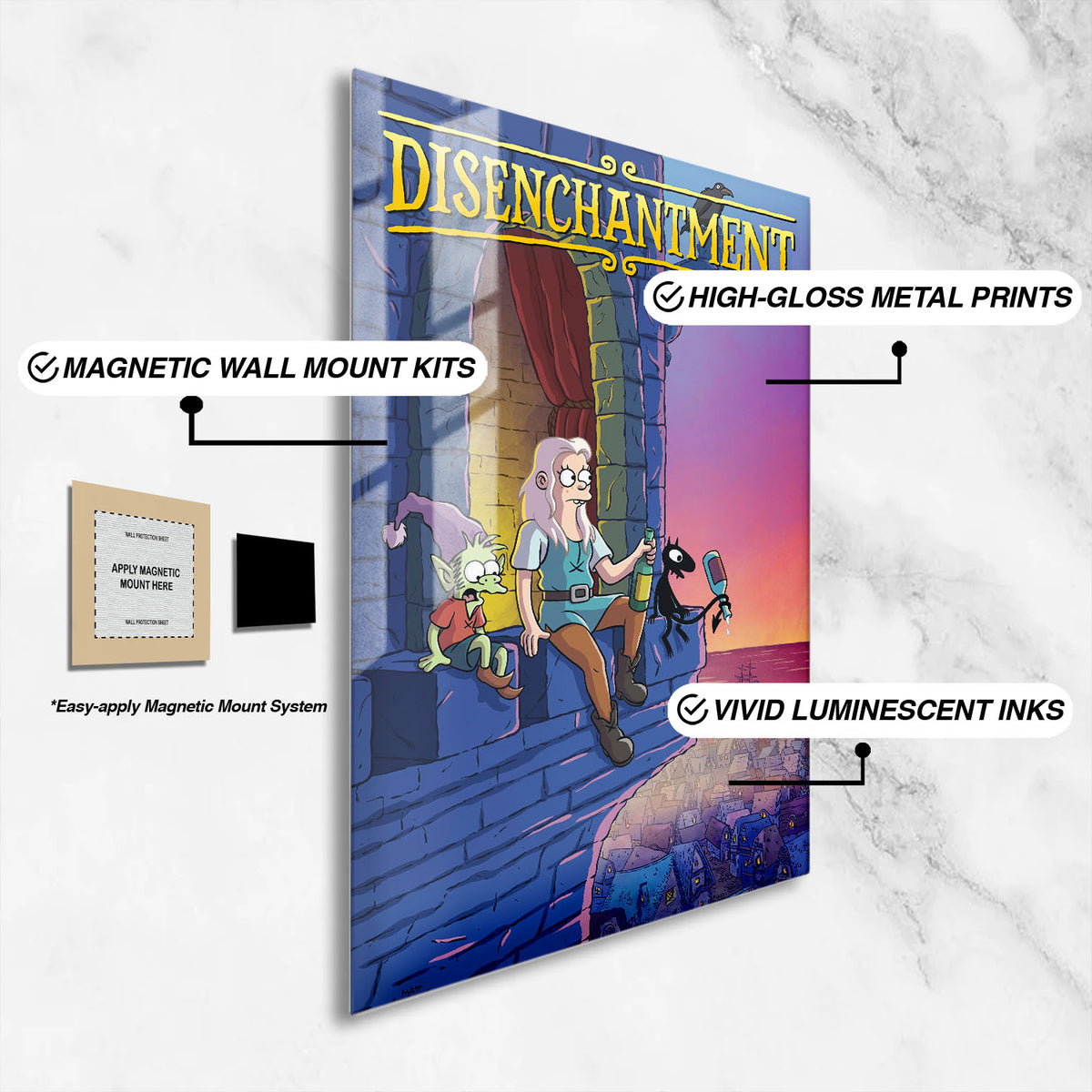 Flex Designs Metal Poster Disenchantment 16 x 24" Home Goods - TV Show 2018 TV Show Metal Poster