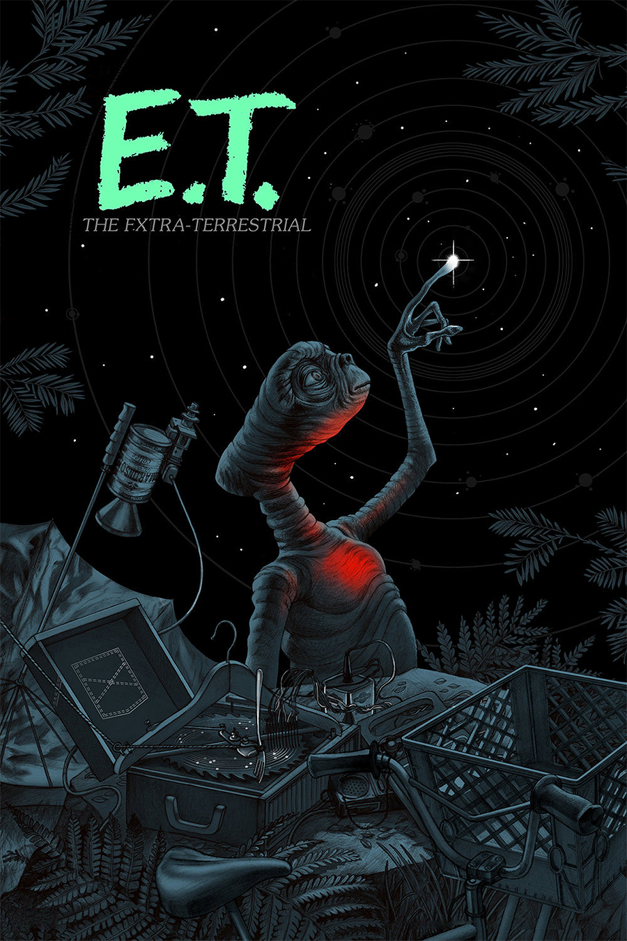Flex Designs Metal Poster ET the ExtraTerrestrial Sketch 11 x 17" Home Goods - Movie 1982 Movie Metal Poster