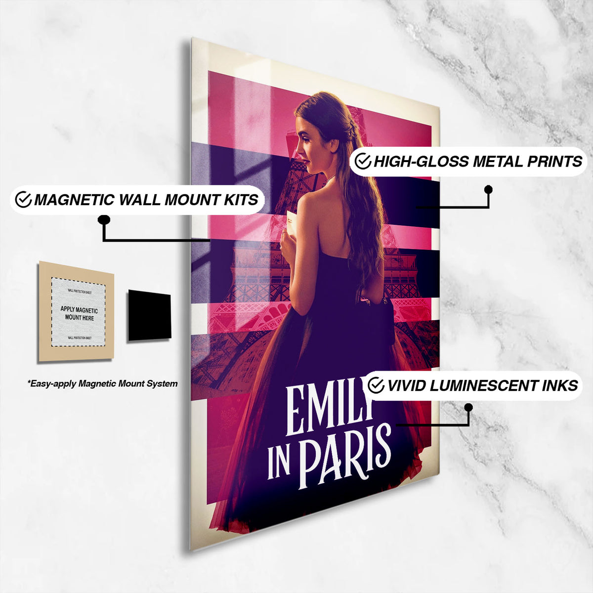 Flex Designs Metal Poster Emily in Paris Cover 16 x 24" Home Goods - TV Show 2020 TV Show Metal Poster