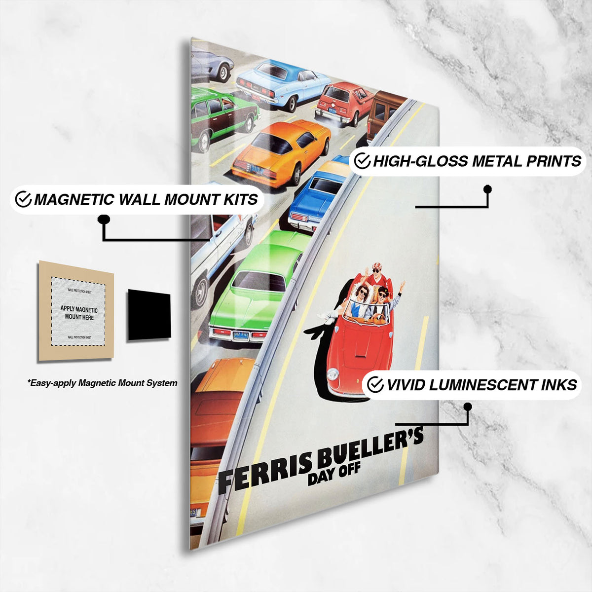 Flex Designs Metal Poster Ferris Bueller's Day Off 16 x 24" Home Goods - Movie 1986 Movie Metal Poster