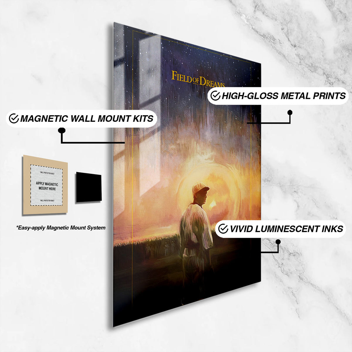 Flex Designs Metal Poster Field of Dreams 16 x 24" Home Goods - Movie 1989 Movie Metal Poster