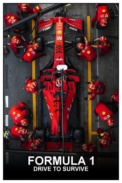 Flex Designs Metal Poster Formula 1 Drive to Survive Ferrari 11 x 17" Home Goods - TV Show 2019 TV Show Metal Poster