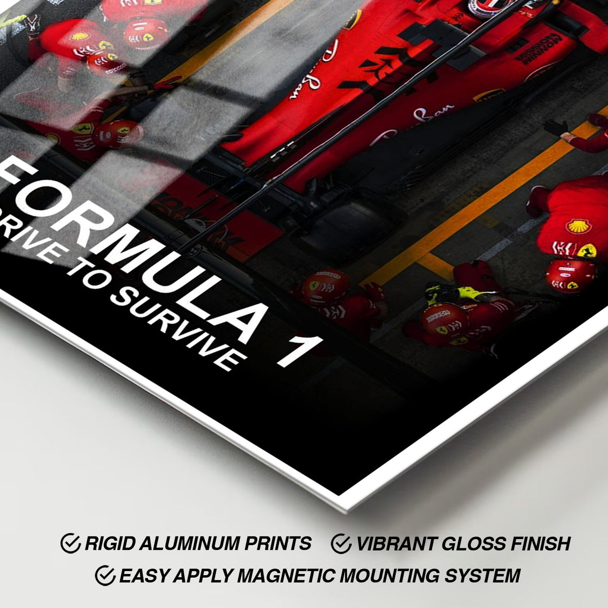 Flex Designs Metal Poster Formula 1 Drive to Survive Ferrari 11 x 17" Home Goods - TV Show 2019 TV Show Metal Poster