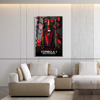 Flex Designs Metal Poster Formula 1 Drive to Survive Ferrari 16 x 24" Home Goods - TV Show 2019 TV Show Metal Poster