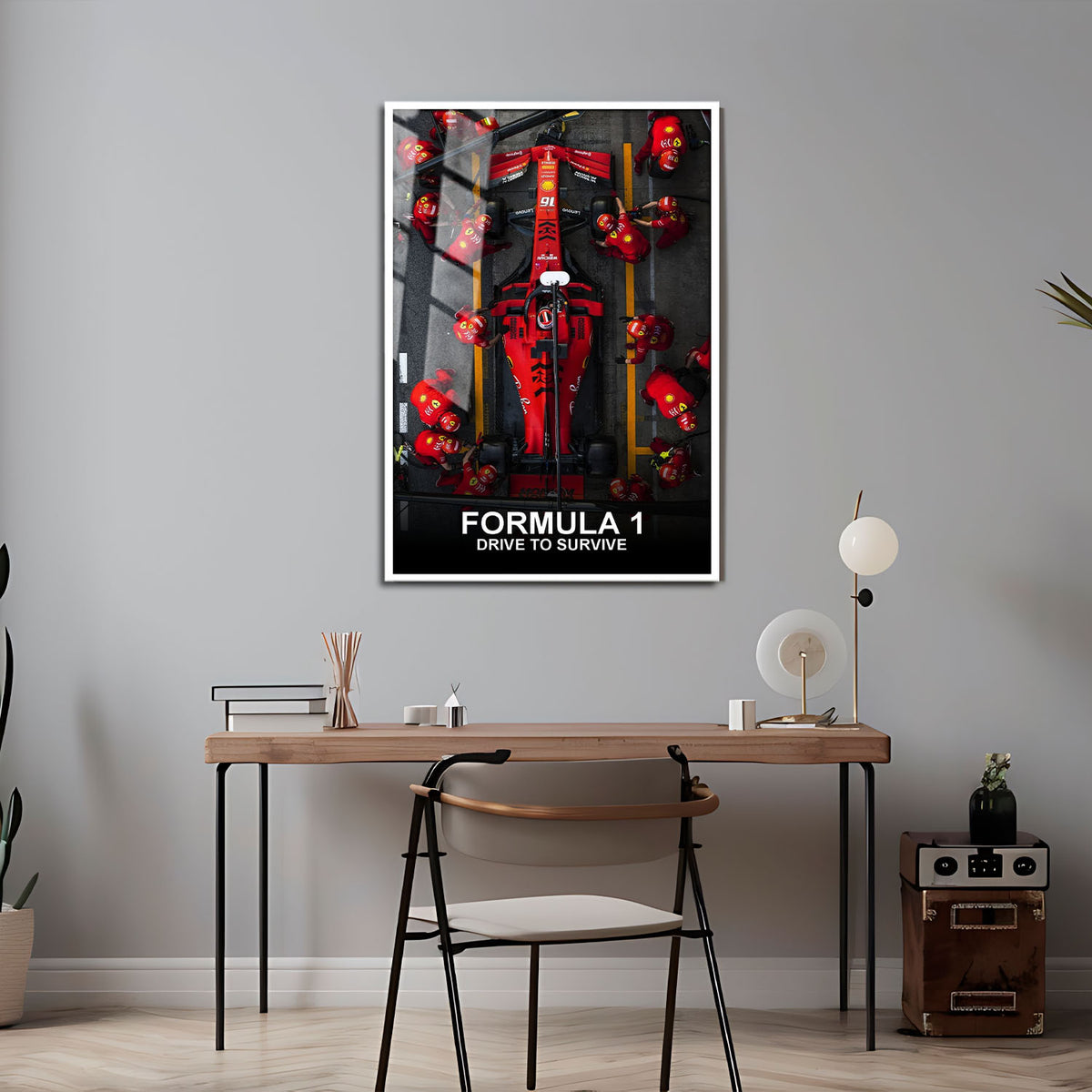 Flex Designs Metal Poster Formula 1 Drive to Survive Ferrari 5 x 7" Home Goods - TV Show 2019 TV Show Metal Poster