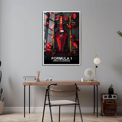 Flex Designs Metal Poster Formula 1 Drive to Survive Ferrari 5 x 7" Home Goods - TV Show 2019 TV Show Metal Poster