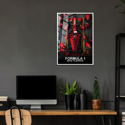 Flex Designs Metal Poster Formula 1 Drive to Survive Ferrari 24 x 36" Home Goods - TV Show 2019 TV Show Metal Poster