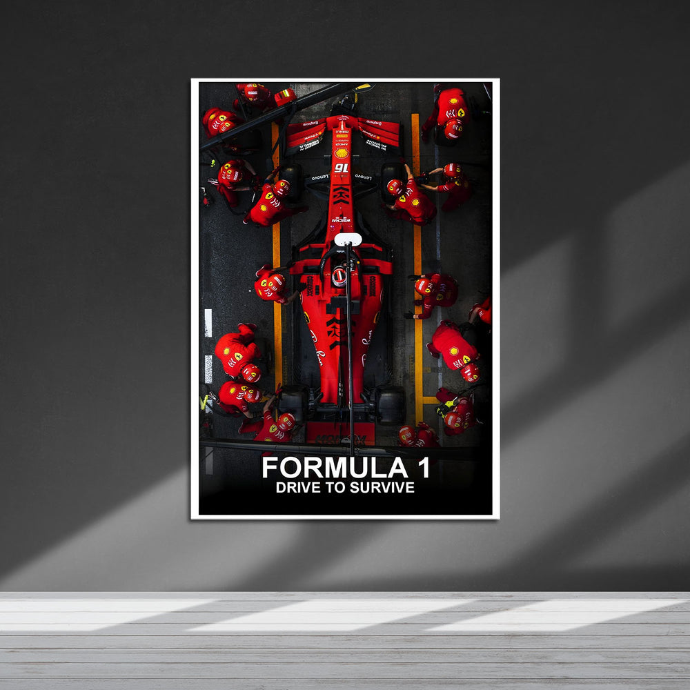 Flex Designs Metal Poster Formula 1 Drive to Survive Ferrari 5 x 7" Home Goods - TV Show 2019 TV Show Metal Poster