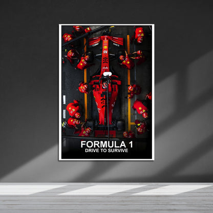 Flex Designs Metal Poster Formula 1 Drive to Survive Ferrari 5 x 7" Home Goods - TV Show 2019 TV Show Metal Poster