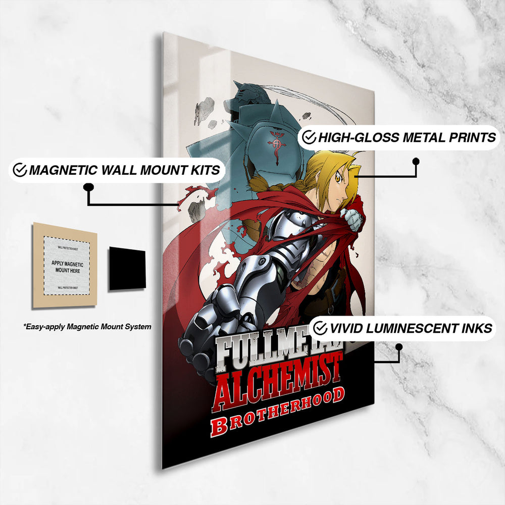 Flex Designs Metal Poster Fullmetal Alchemist Brotherhood 16 x 24" Home Goods - TV Show 2009 TV Show Metal Poster