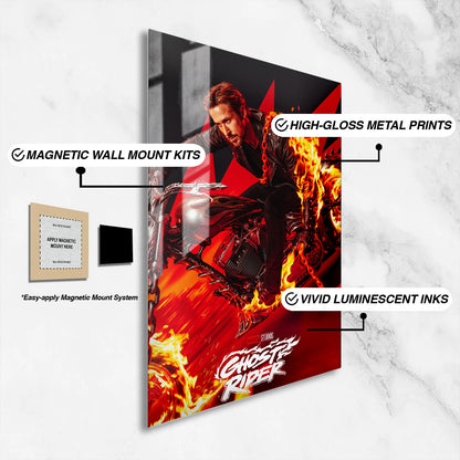 Flex Designs Metal Poster Ghost Rider 16 x 24" Home Goods - Movie 2028 Movie Metal Poster