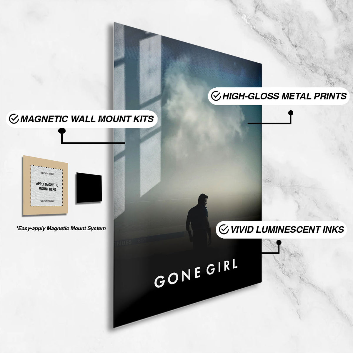 Flex Designs Metal Poster Gone Girl Theatrical 16 x 24" Home Goods - Movie 2014 Movie Metal Poster