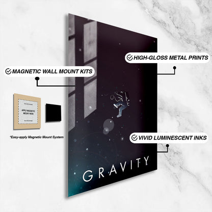 Flex Designs Metal Poster Gravity Cinematic 16 x 24" Home Goods - Movie 2013 Movie Metal Poster