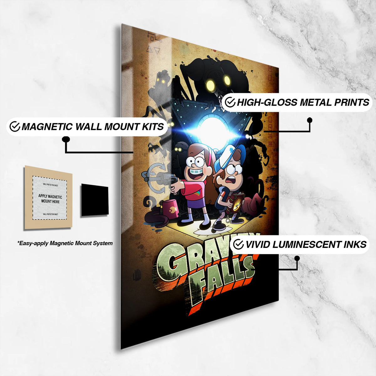 Flex Designs Metal Poster Gravity Falls 16 x 24" Home Goods - TV Show 2012 TV Show Metal Poster