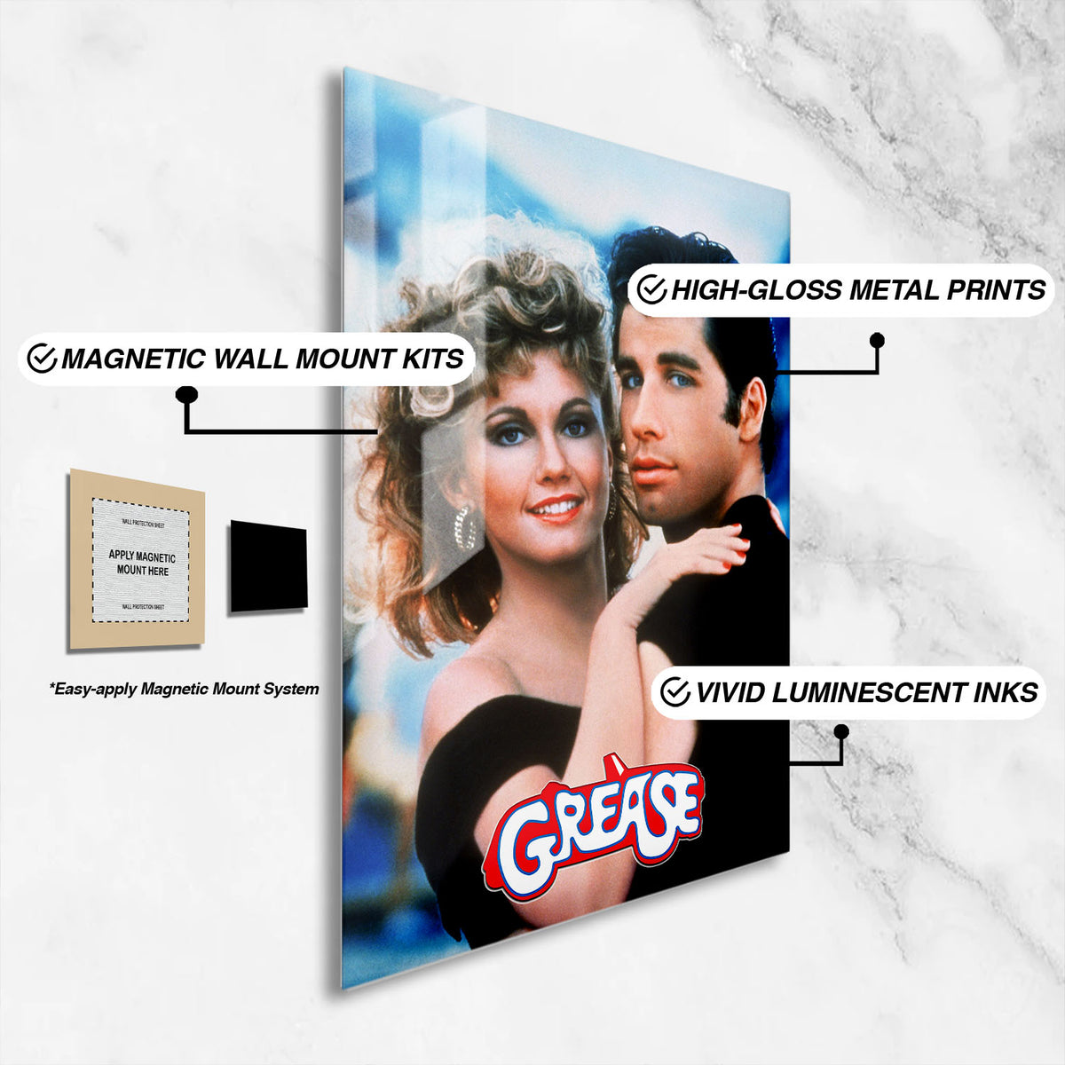 Flex Designs Metal Poster Grease 16 x 24" Home Goods - Movie 1978 Movie Metal Poster