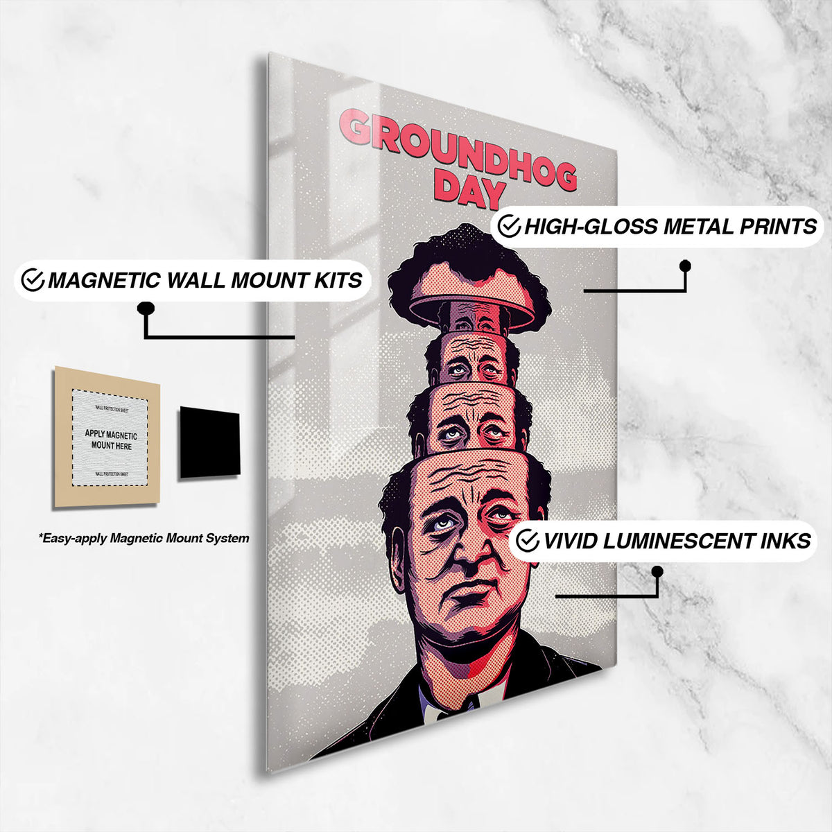 Flex Designs Metal Poster Groundhog Day Cinematic 16 x 24" Home Goods - Movie 1993 Movie Metal Poster