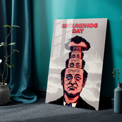 Flex Designs Metal Poster Groundhog Day Cinematic 24 x 36" Home Goods - Movie 1993 Movie Metal Poster