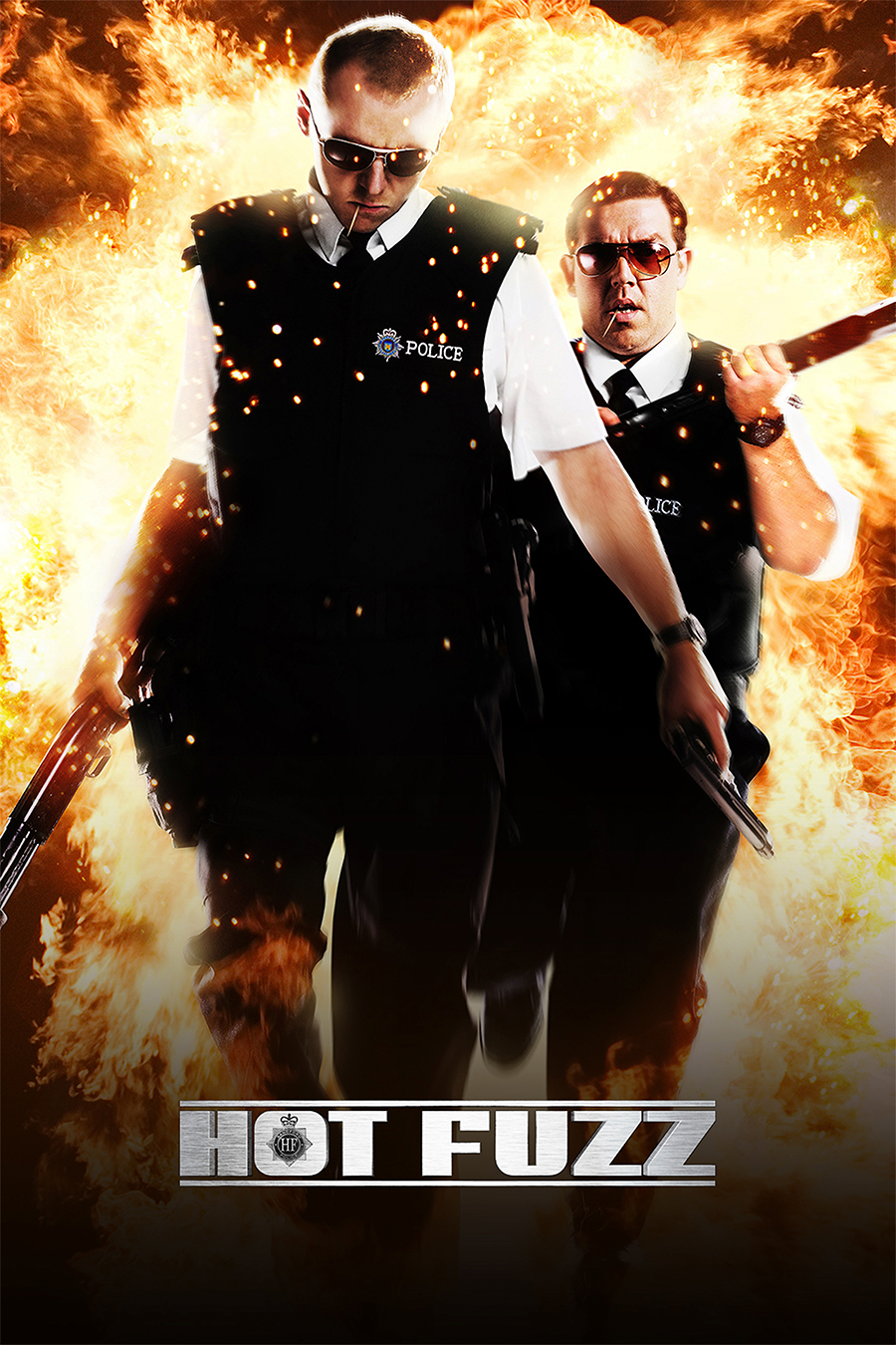 Flex Designs Metal Poster Hot Fuzz 11 x 17" Home Goods - Movie 2007 Movie Metal Poster