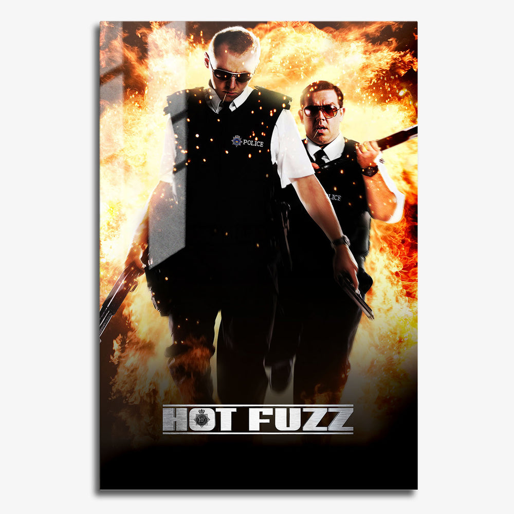 Flex Designs Metal Poster Hot Fuzz 11 x 17" Home Goods - Movie 2007 Movie Metal Poster