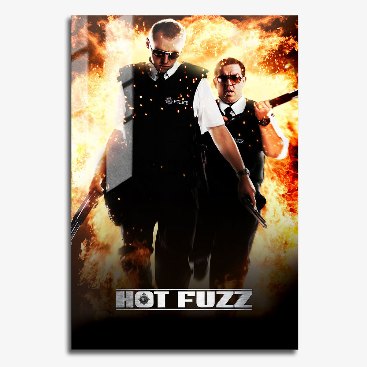 Flex Designs Metal Poster Hot Fuzz 11 x 17" Home Goods - Movie 2007 Movie Metal Poster