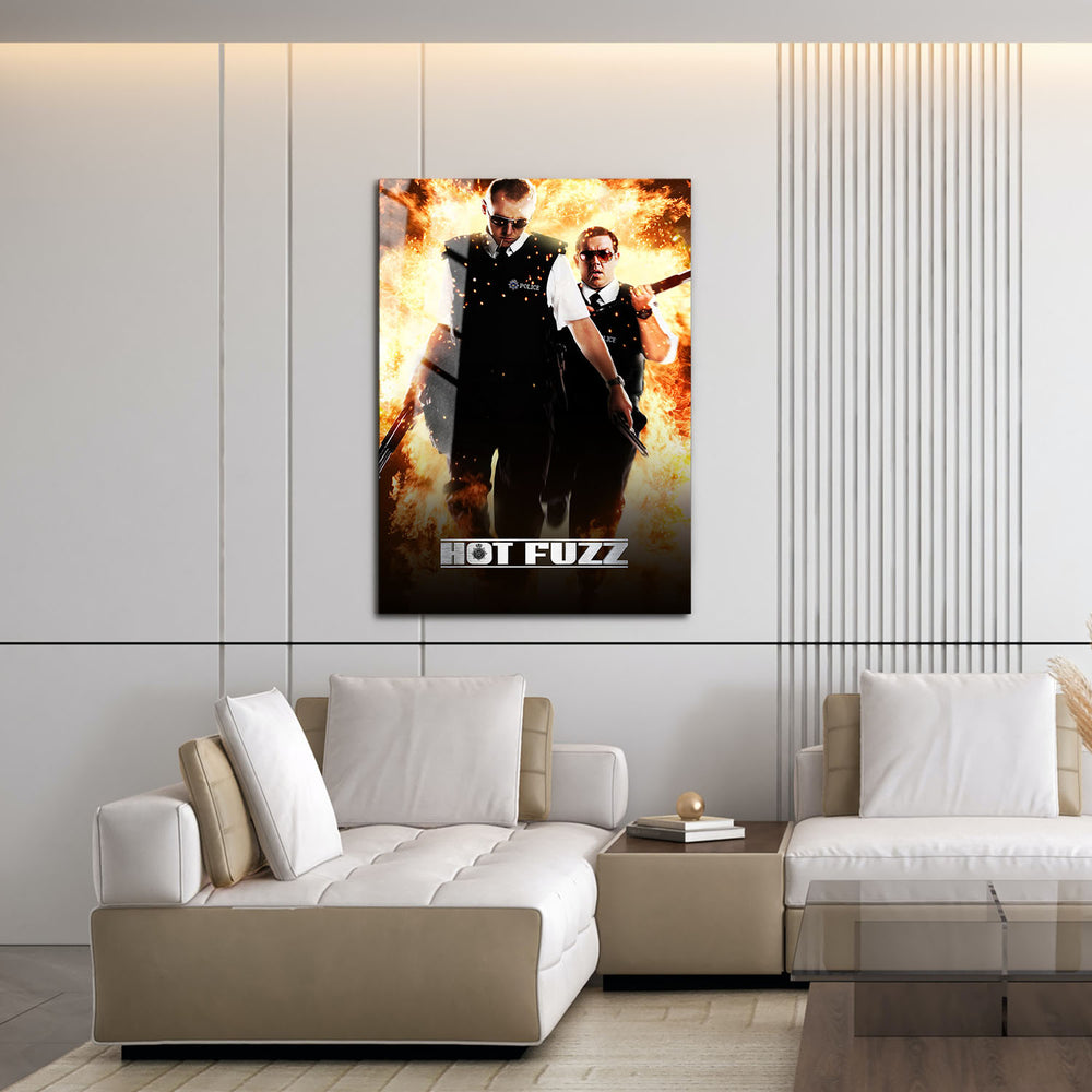 Flex Designs Metal Poster Hot Fuzz 16 x 24" Home Goods - Movie 2007 Movie Metal Poster