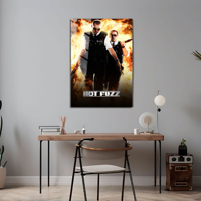 Flex Designs Metal Poster Hot Fuzz 5 x 7" Home Goods - Movie 2007 Movie Metal Poster