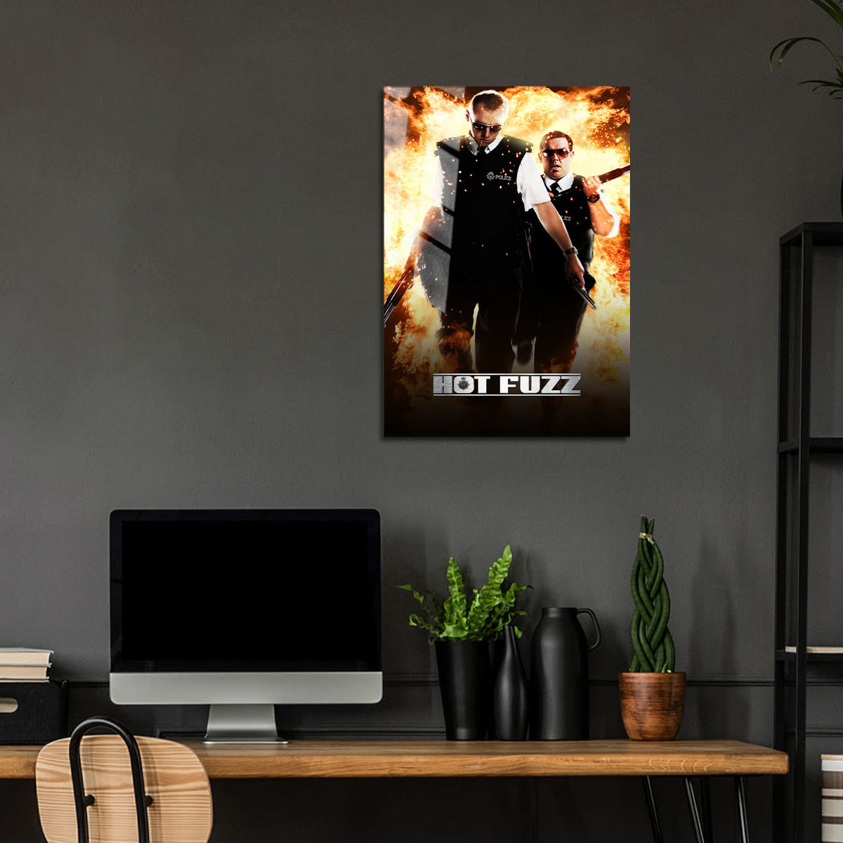 Flex Designs Metal Poster Hot Fuzz 24 x 36" Home Goods - Movie 2007 Movie Metal Poster