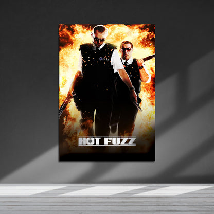 Flex Designs Metal Poster Hot Fuzz 5 x 7" Home Goods - Movie 2007 Movie Metal Poster