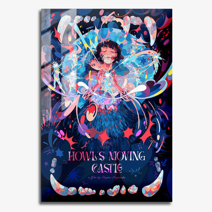 Flex Designs Metal Poster Howls Moving Castle Cover 11 x 17" Home Goods - Movie 2004 Movie Metal Poster
