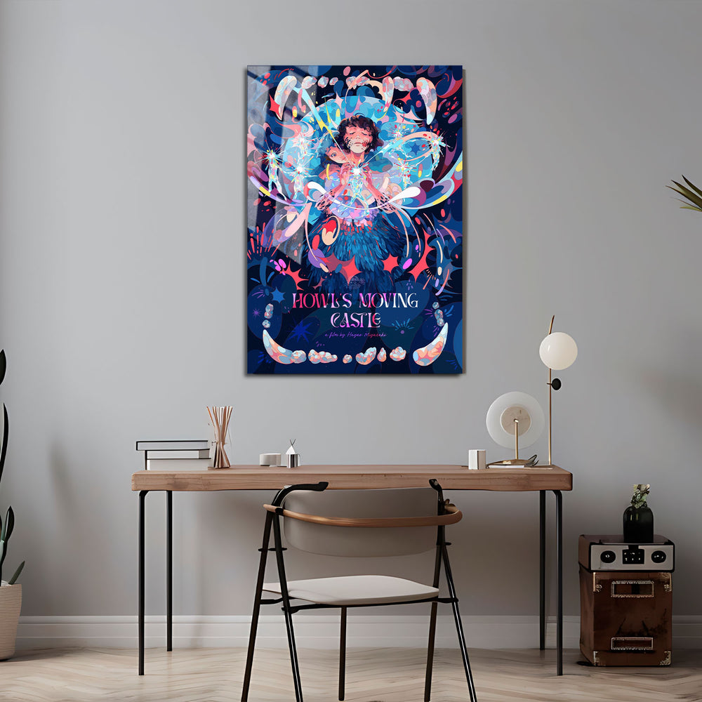 Flex Designs Metal Poster Howls Moving Castle Cover 5 x 7" Home Goods - Movie 2004 Movie Metal Poster