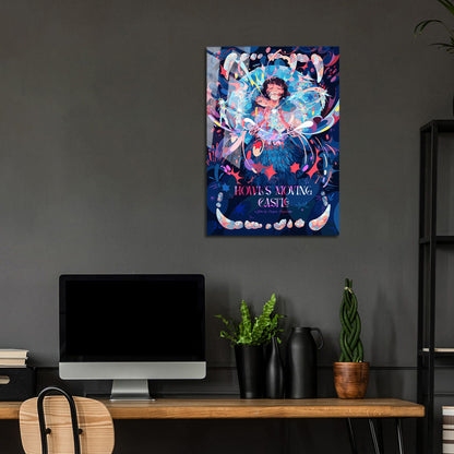 Flex Designs Metal Poster Howls Moving Castle Cover 24 x 36" Home Goods - Movie 2004 Movie Metal Poster