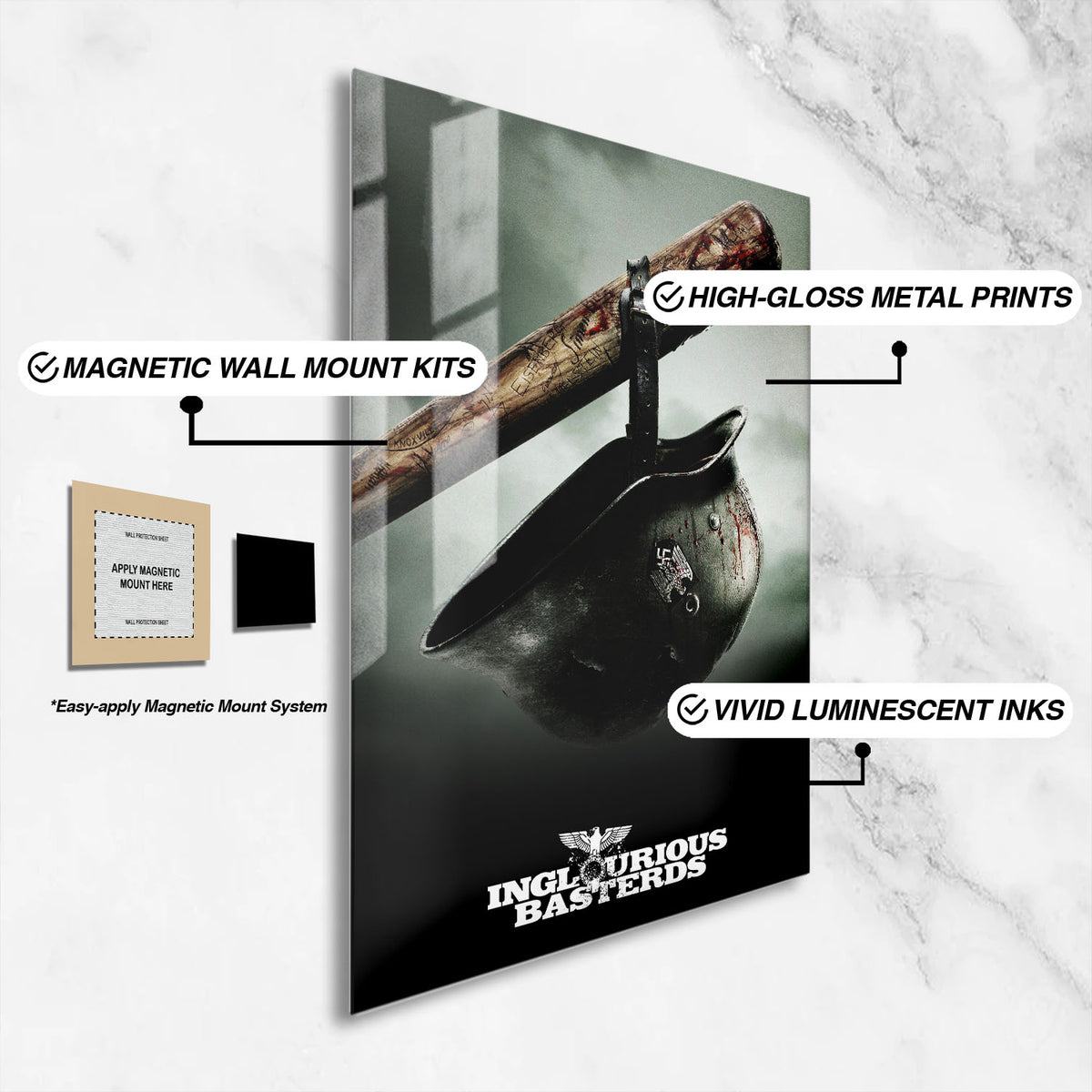 Flex Designs Metal Poster Inglourious Basterds Alternate 16 x 24" Home Goods - Movie 2009 Movie Metal Poster